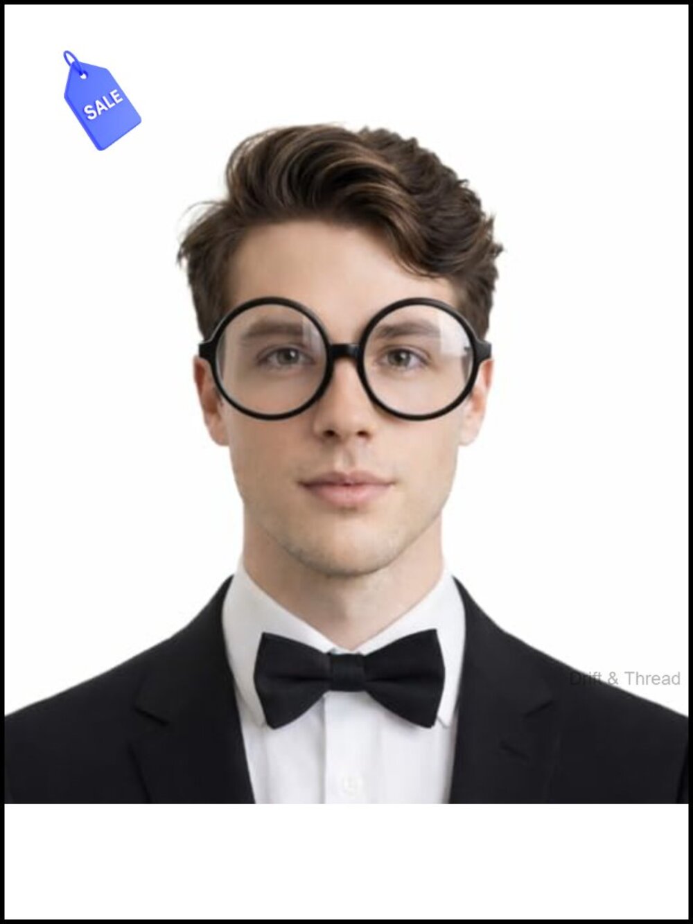 Round Frame Nerd Glasses Funny Retro Costume Eyewear